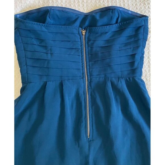 Women’s Size 4 - Sparkle & Fade Pleated Strapless teal Dress - Picture 3 of 15